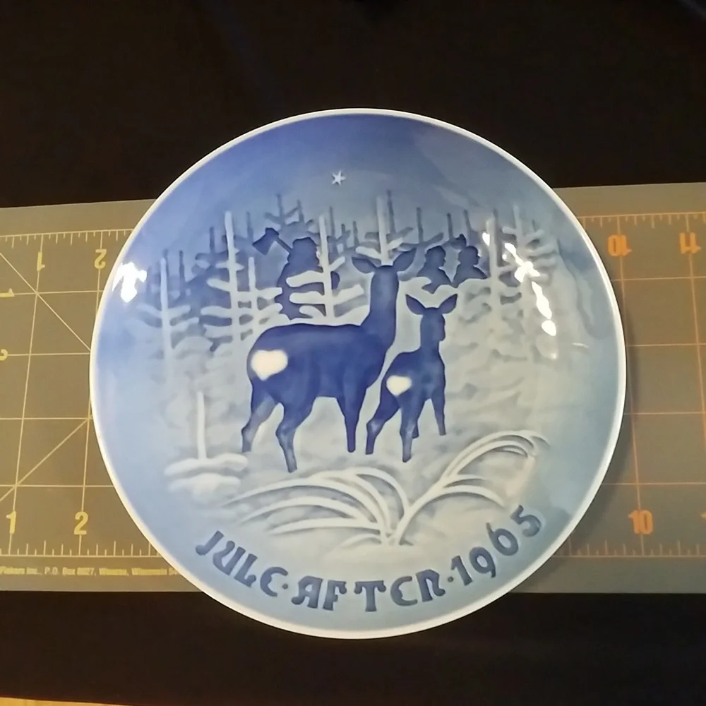 PLATE Bing & Grondahl Copenhagen 1965 JULE AFTER I Skoven for Jul Christmas - Picture 3 of 3